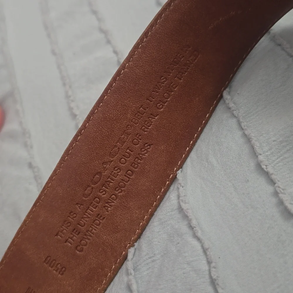 Coach Brown Leather Belt with Gold Buckle - Picture 4 of 7